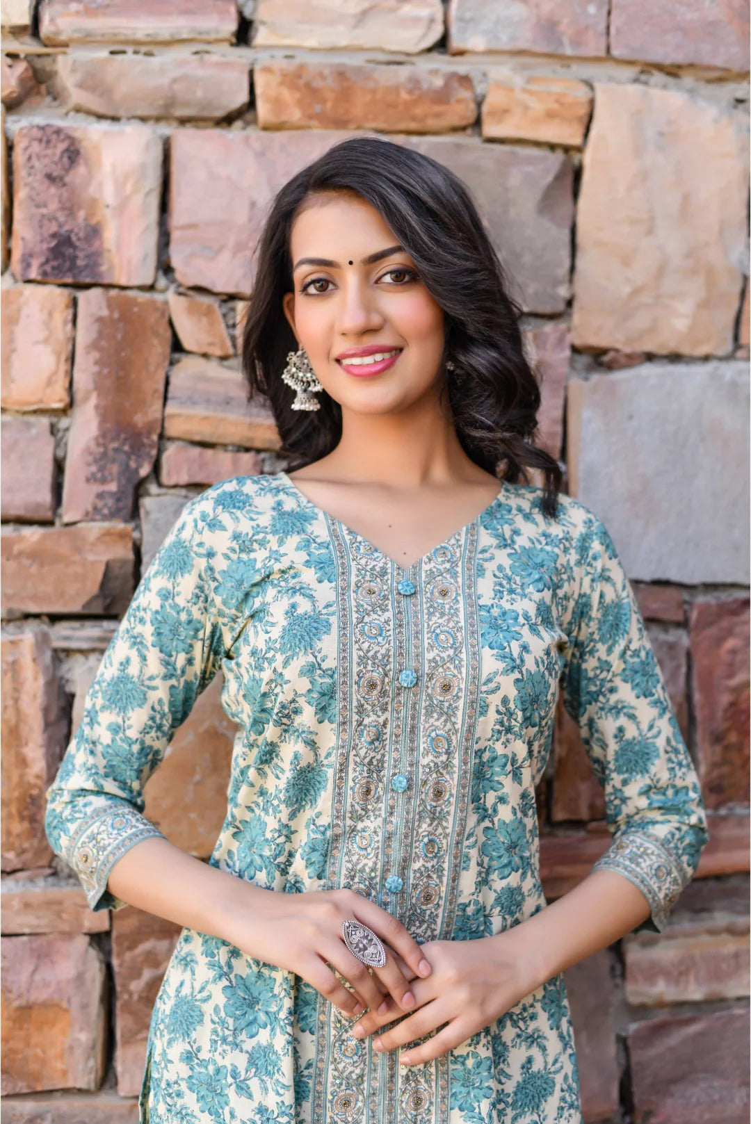 Velin By Rosy's Exquisitely Crafted Blue Printed Mul cotton Kurta Pant Sets