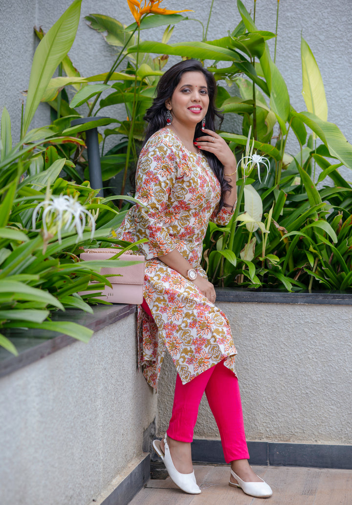 Floral Cotton Kurta